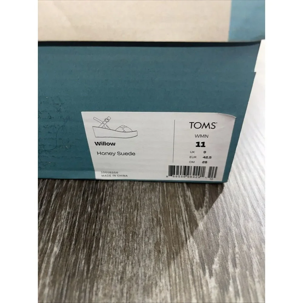 TOMS‎ Willow Wedge Womens Honey Suede Casual Sandals